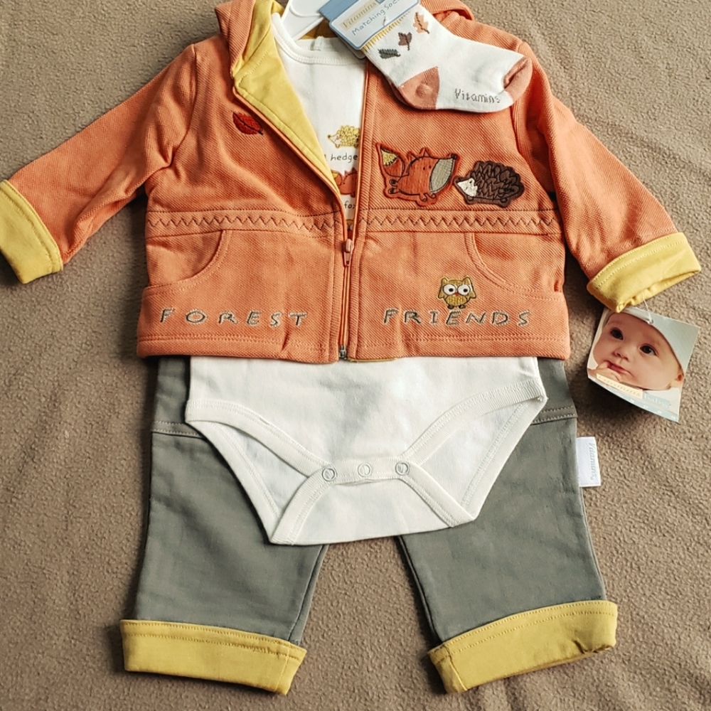 Infant Boy's 4-pc Forest Friends Pant Set